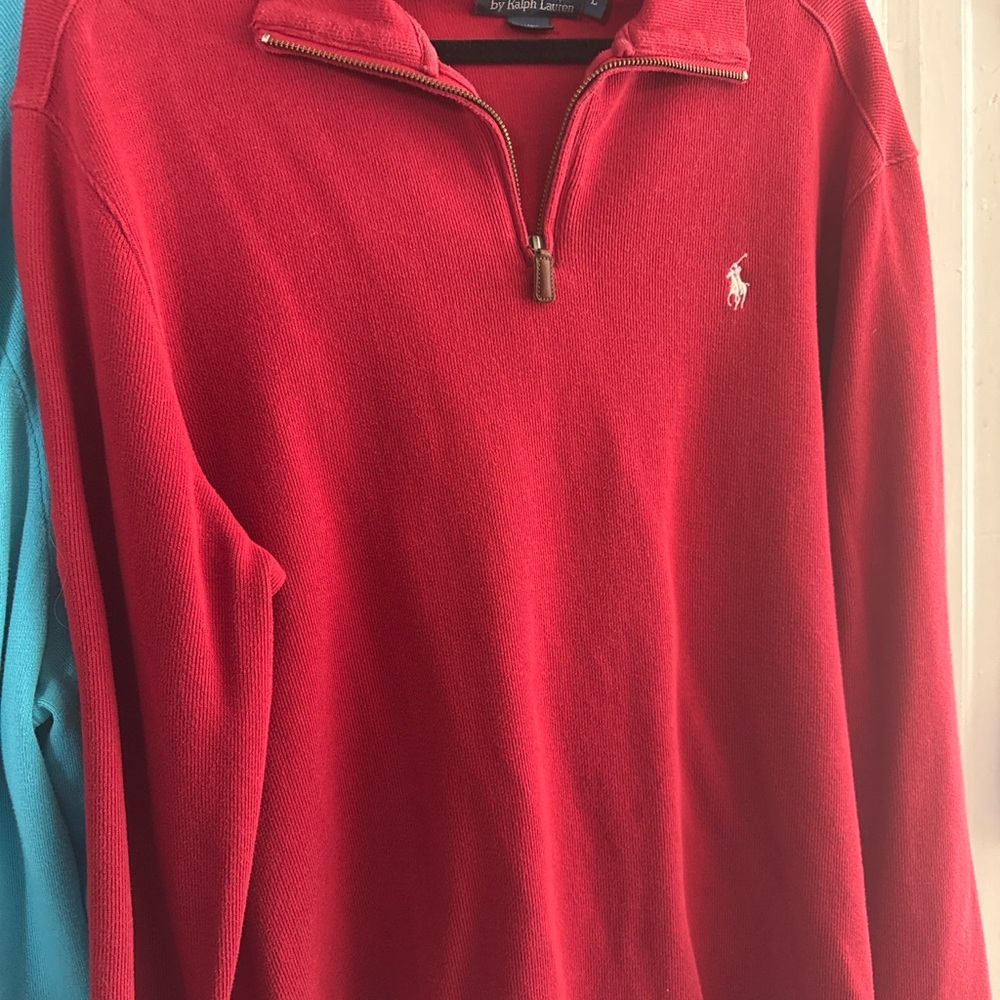 Ralph Lauren Red Half-Zip Pullover Sweater